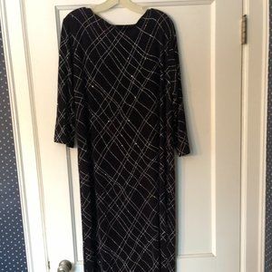 Byer Studio Long Black Dress W/ Rhinestone Detail